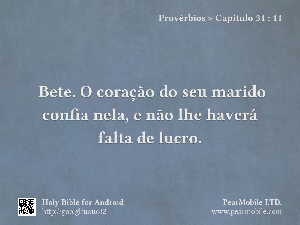 Provérbios, Capítulo 31:11